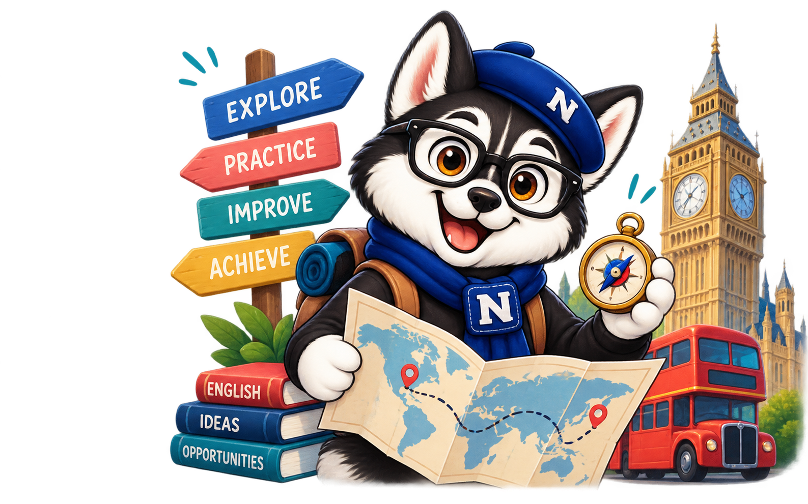 Naru explorando su ruta de aprendizaje